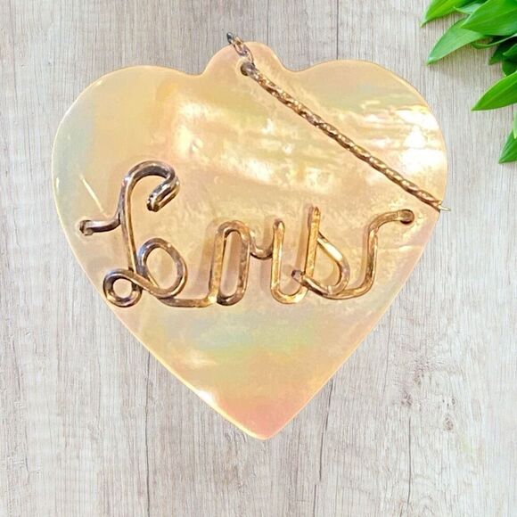 Vintage Mother of Pearl Sweetheart Pin Lois - Picture 8 of 9